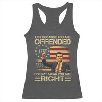 Charlie Kirk Memorial Racerback Tank Top Freedom Commemorative USA Flag Tribute - Wonder Print Shop
