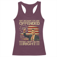 Charlie Kirk Memorial Racerback Tank Top Freedom Commemorative USA Flag Tribute - Wonder Print Shop