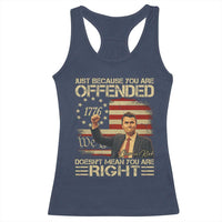 Charlie Kirk Memorial Racerback Tank Top Freedom Commemorative USA Flag Tribute - Wonder Print Shop