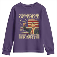 Charlie Kirk Memorial Youth Sweatshirt Freedom Commemorative USA Flag Tribute - Wonder Print Shop