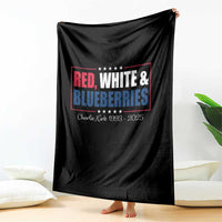 Red White Blueberries Throw Blanket Charlie Kirk Inspired Patriotic Memorial Freedom - Wonder Print Shop