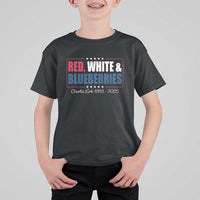 Red White Blueberries T Shirt For Kid Charlie Kirk Inspired Patriotic Memorial Freedom - Wonder Print Shop