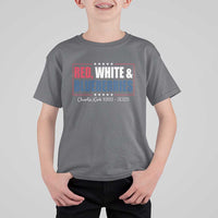 Red White Blueberries T Shirt For Kid Charlie Kirk Inspired Patriotic Memorial Freedom - Wonder Print Shop