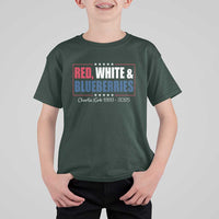 Red White Blueberries T Shirt For Kid Charlie Kirk Inspired Patriotic Memorial Freedom - Wonder Print Shop