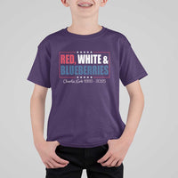 Red White Blueberries T Shirt For Kid Charlie Kirk Inspired Patriotic Memorial Freedom - Wonder Print Shop