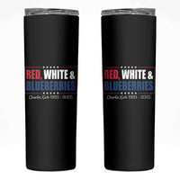 Red White Blueberries Skinny Tumbler Charlie Kirk Inspired Patriotic Memorial Freedom - Wonder Print Shop