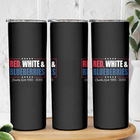 Red White Blueberries Skinny Tumbler Charlie Kirk Inspired Patriotic Memorial Freedom - Wonder Print Shop