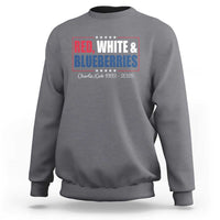 Red White Blueberries Sweatshirt Charlie Kirk Inspired Patriotic Memorial Freedom - Wonder Print Shop