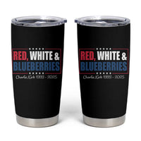Red White Blueberries Tumbler Cup Charlie Kirk Inspired Patriotic Memorial Freedom - Wonder Print Shop