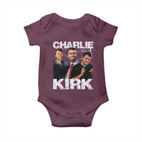 Charlie Kirk Baby Onesie Freedom Speech A True Patriot Tribute Bootleg - Wonder Print Shop