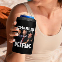 Charlie Kirk 4 in 1 Can Cooler Tumbler Freedom Speech A True Patriot Tribute Bootleg - Wonder Print Shop