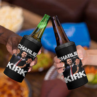 Charlie Kirk 4 in 1 Can Cooler Tumbler Freedom Speech A True Patriot Tribute Bootleg - Wonder Print Shop