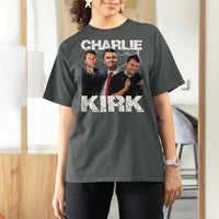 Charlie Kirk T Shirt For Women Freedom Speech A True Patriot Tribute Bootleg - Wonder Print Shop