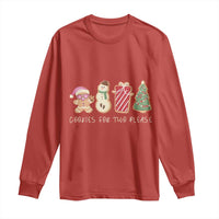 Christmas Pregnancy Announcement Long Sleeve Shirt Cookies For Two Please Xmas Maternity Gift