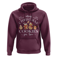 Christmas Pregnancy Announcement Hoodie Eating Xmas Cookies For Two Maternity Gift