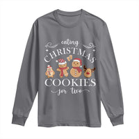Christmas Pregnancy Announcement Long Sleeve Shirt Eating Xmas Cookies For Two Maternity Gift