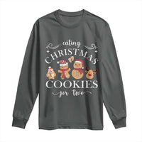 Christmas Pregnancy Announcement Long Sleeve Shirt Eating Xmas Cookies For Two Maternity Gift