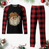 Cowboy Plaid Pajama Set Santa Claus Merry Xmas Vintage 90s Western Country - Wonder Print Shop