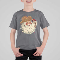 Christmas Cowboy T Shirt For Kid Santa Claus Merry Xmas Vintage 90s Western Country - Wonder Print Shop