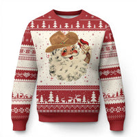 Cowboy Ugly Christmas Sweater Santa Claus Merry Xmas Vintage 90s Western Country - Wonder Print Shop