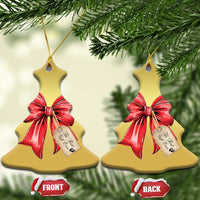 Pregnancy Announcement Christmas Ornament Coquette Bow Xmas Maternity Gift - Wonder Print Shop