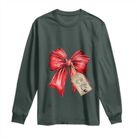 Christmas Pregnancy Announcement Long Sleeve Shirt Coquette Bow Xmas Maternity Gift