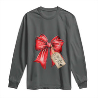 Christmas Pregnancy Announcement Long Sleeve Shirt Coquette Bow Xmas Maternity Gift