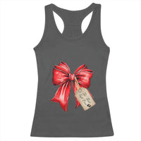 Christmas Pregnancy Announcement Racerback Tank Top Coquette Bow Xmas Maternity Gift