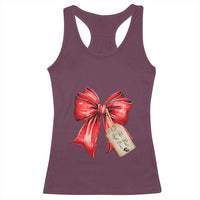Christmas Pregnancy Announcement Racerback Tank Top Coquette Bow Xmas Maternity Gift