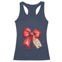 Christmas Pregnancy Announcement Racerback Tank Top Coquette Bow Xmas Maternity Gift