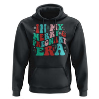 Christmas Pregnancy Announcement Hoodie Merry & Pregnant Era Cute Groovy Christmas Holiday Xmas