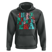 Christmas Pregnancy Announcement Hoodie Merry & Pregnant Era Cute Groovy Christmas Holiday Xmas