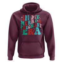 Christmas Pregnancy Announcement Hoodie Merry & Pregnant Era Cute Groovy Christmas Holiday Xmas