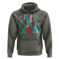 Christmas Pregnancy Announcement Hoodie Merry & Pregnant Era Cute Groovy Christmas Holiday Xmas