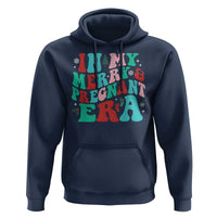 Christmas Pregnancy Announcement Hoodie Merry & Pregnant Era Cute Groovy Christmas Holiday Xmas