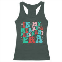 Christmas Pregnancy Announcement Racerback Tank Top Merry & Pregnant Era Cute Groovy Christmas Holiday Xmas