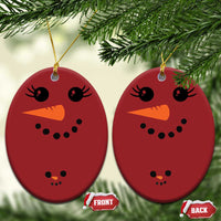 Pregnancy Announcement Christmas Ornament Snowman Face Xmas Maternity Gift - Wonder Print Shop