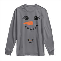 Christmas Pregnancy Announcement Long Sleeve Shirt Snowman Face Xmas Maternity Gift