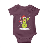 Pickleball Christmas Baby Onesie Santa Hat Snowman Xmas
