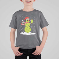 Pickleball Christmas T Shirt For Kid Santa Hat Snowman Xmas - Wonder Print Shop