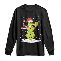 Pickleball Christmas Long Sleeve Shirt Santa Hat Snowman Xmas