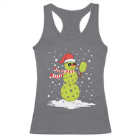 Pickleball Christmas Racerback Tank Top Santa Hat Snowman Xmas
