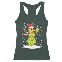 Pickleball Christmas Racerback Tank Top Santa Hat Snowman Xmas