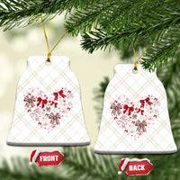 Coquette Valentine's Day Heart Bow Ceramic Ornament