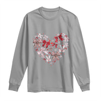 Coquette Valentine's Day Heart Bow Long Sleeve Shirt