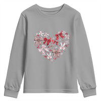 Coquette Valentine's Day Heart Bow Youth Sweatshirt