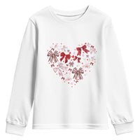 Coquette Valentine's Day Heart Bow Youth Sweatshirt