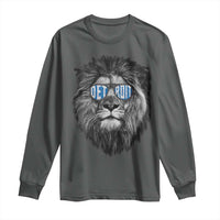 Lion Lovers Long Sleeve Shirt Wearing Glasses Retro Vintage Style Detroit Fan