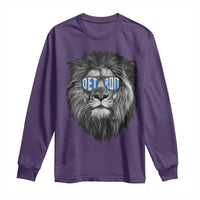 Lion Lovers Long Sleeve Shirt Wearing Glasses Retro Vintage Style Detroit Fan