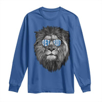 Lion Lovers Long Sleeve Shirt Wearing Glasses Retro Vintage Style Detroit Fan